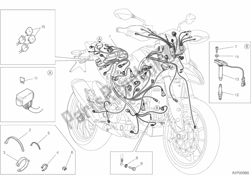 Toutes les pièces pour le Faisceau De Câblage du Ducati Hypermotard 939 SP 2018